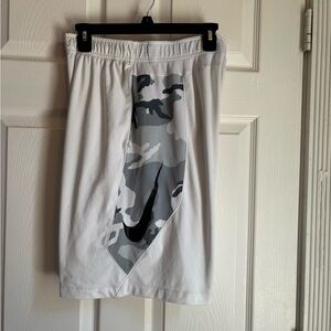 Nike White and Gray Athletic Shorts